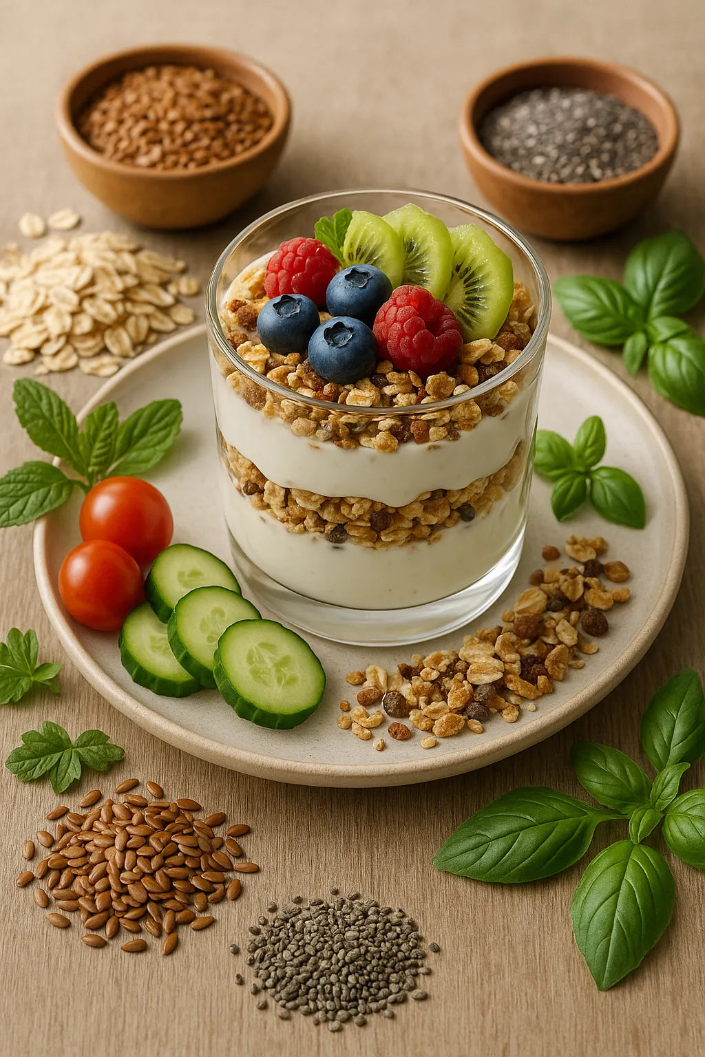 Yogurt parfait with muesli