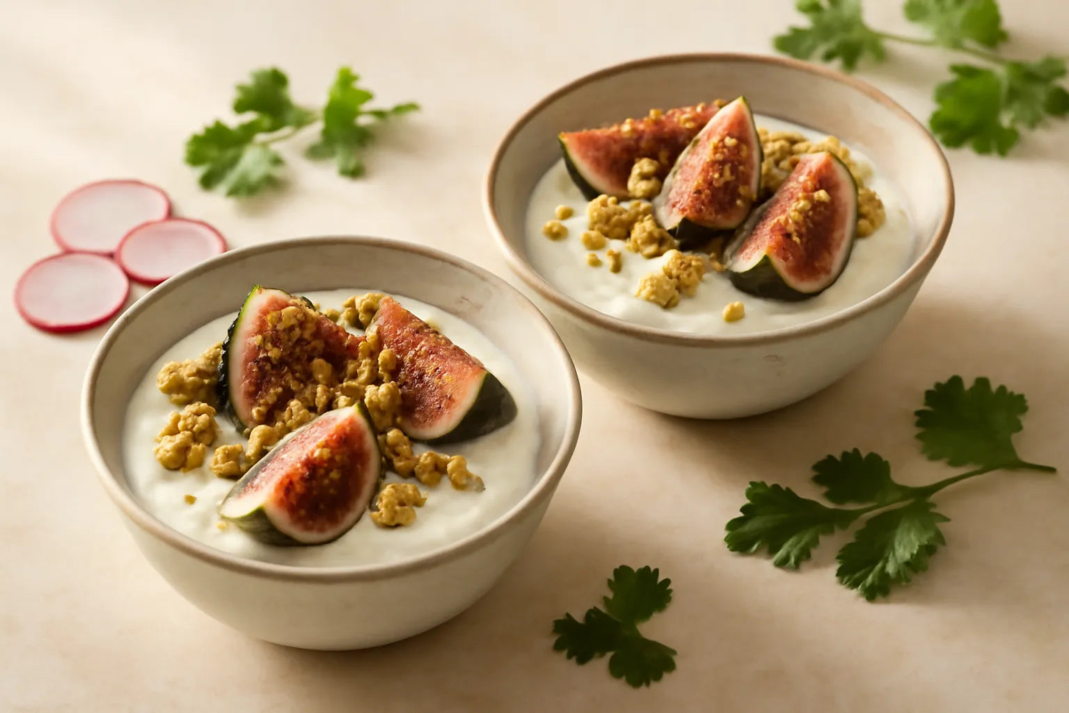 Yoghurt met vijgen en walnoten