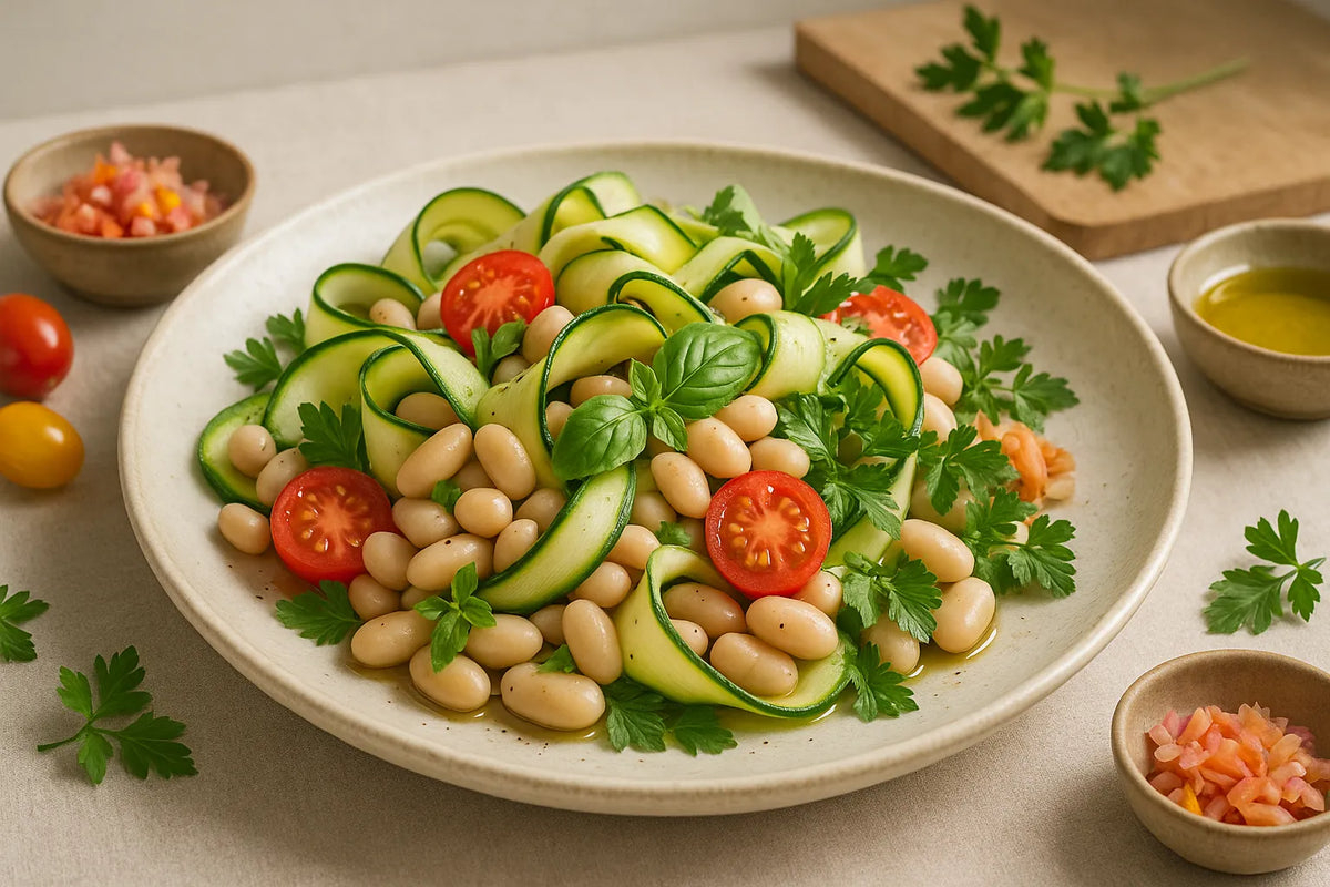 Zucchini Ribbon White Bean Salad